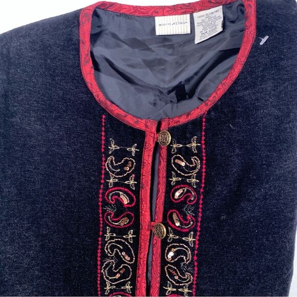 White Stag Vintage Black Embroidered Zip Front Jacket Size XL - Picture 13 of 15